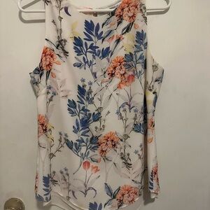 Rose & Olive Cream Floral Sleeveless Tank Top